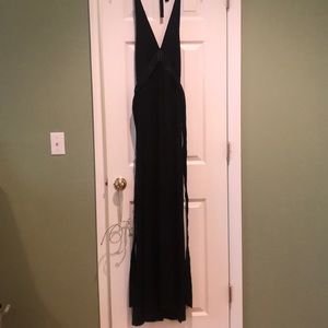 BCBG Black Jersey Halter Gown